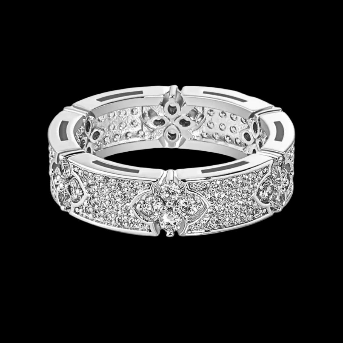 Iced out embedded ring
