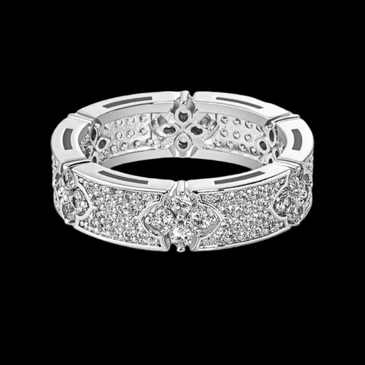 Iced out embedded ring